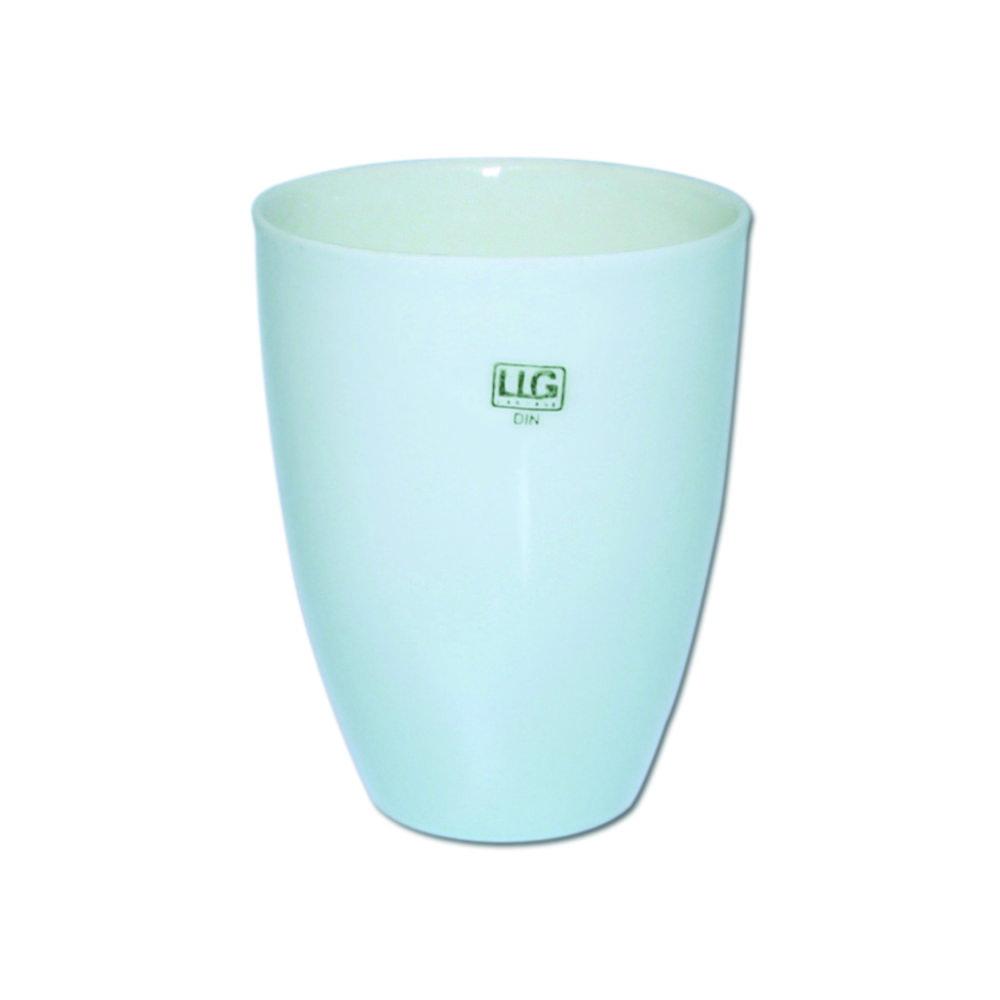 LLG Labware Porcelain Crucible 3/40 DIN, 35 mL, 40 mm Diameter, Tall Form, Glazed