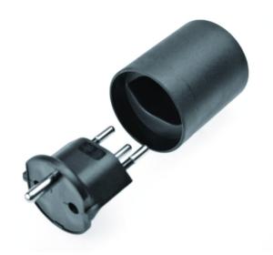 Martin Kaiser Transitional Plug Black of Male with 2 Earthing Contact System to Swiss Plug